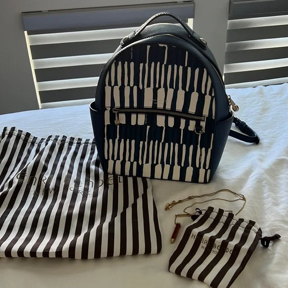 Henri Bendel blue leather backpack/ necklace set Henri Bendel Bags | The RealReal main image 4